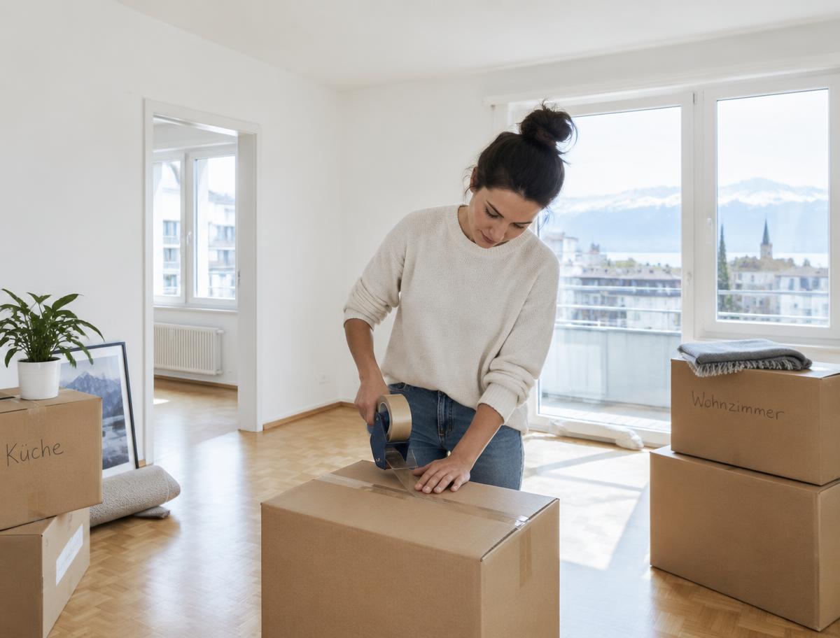 Personne qui prépare son déménagement